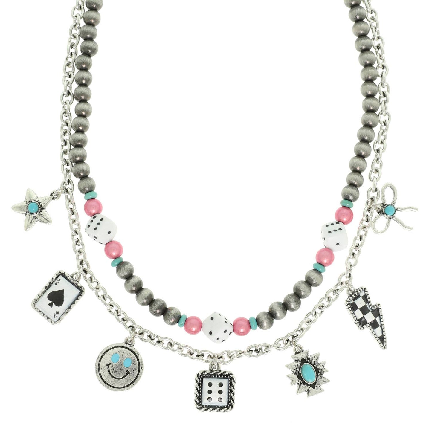 Western Gambling Multi-Charm Necklace