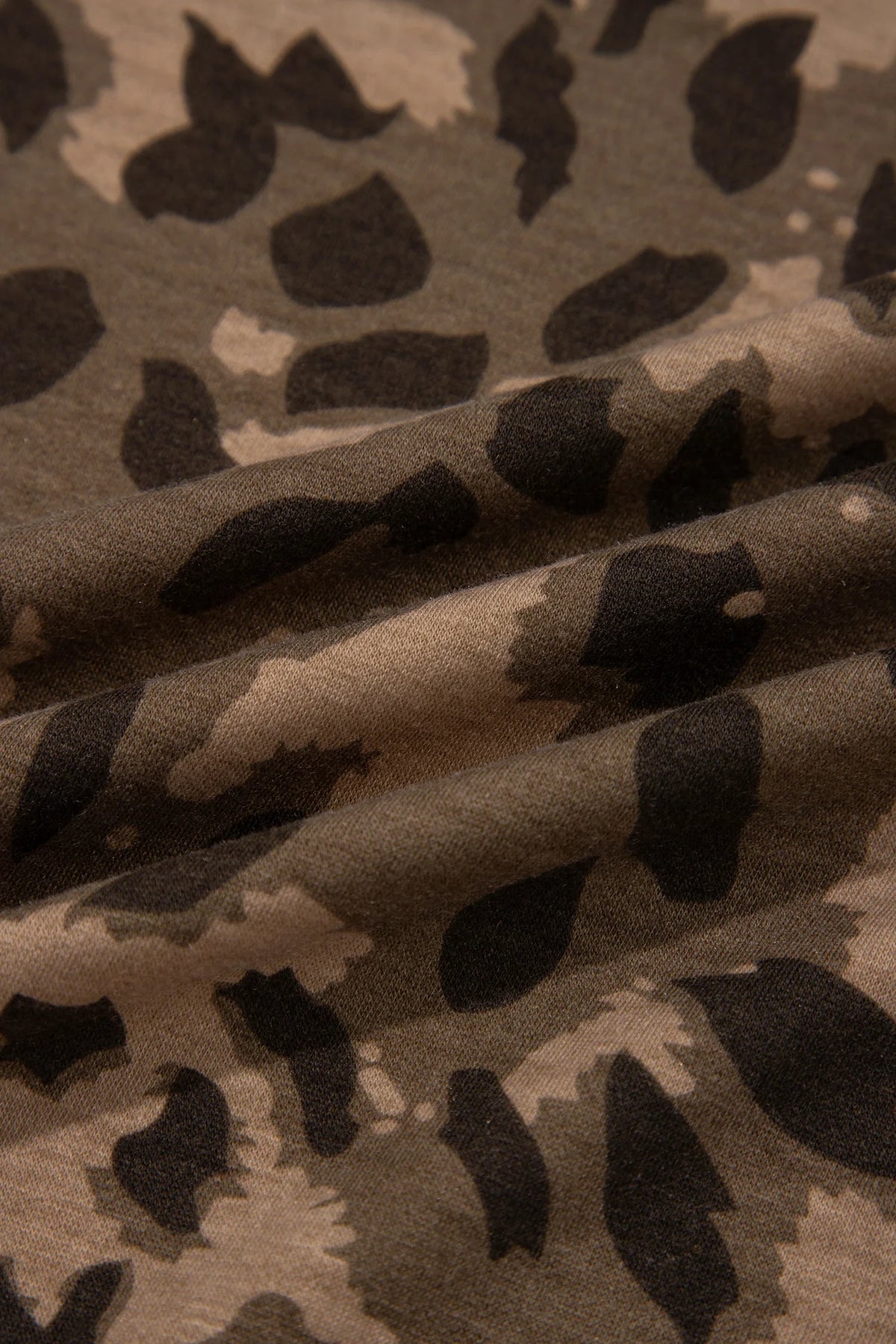 Leopard Contrast Stripe Long Sleeve Sweatshirt