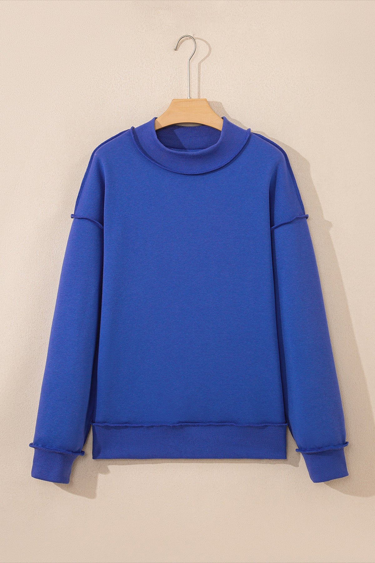 Solid Reversible Mock Neck Oversized Sweatshirt