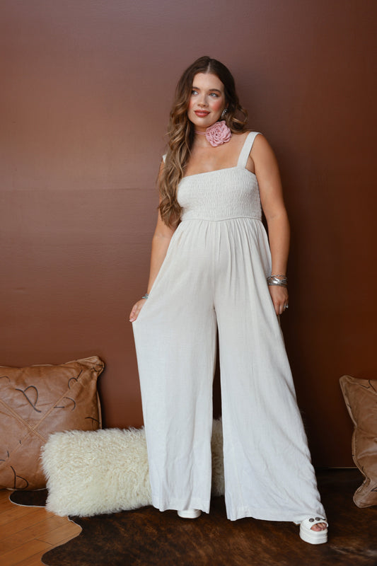 The Jasper Jumpsuit in Oatmeal