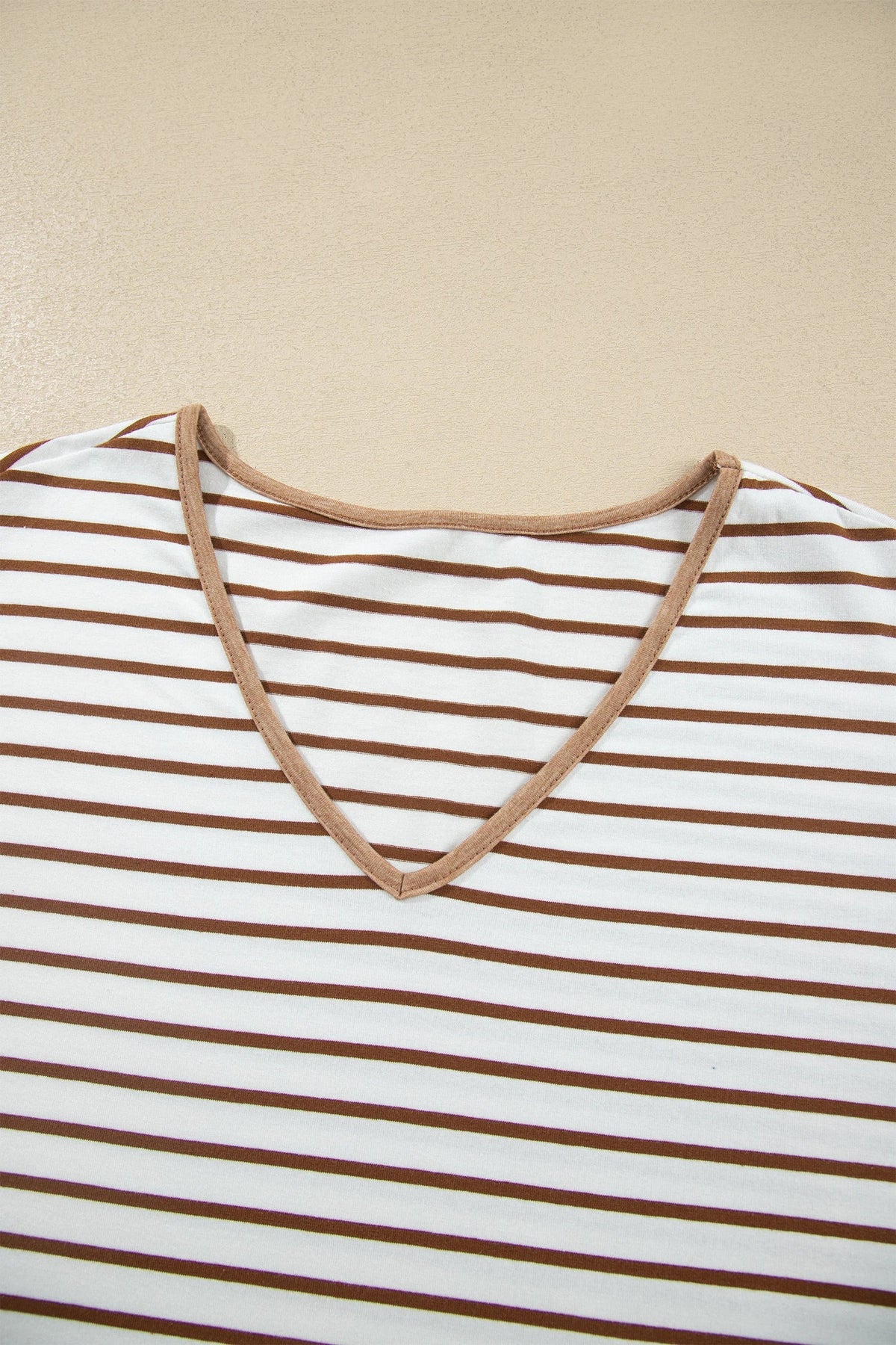 Stripe Ruffle Patchwork V-Neck Top & Pants Set