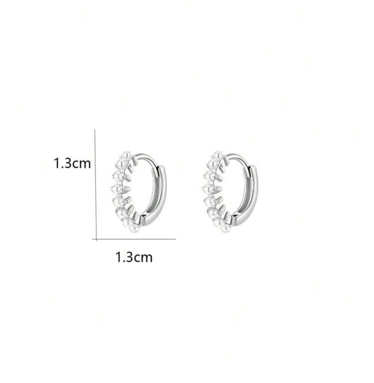 Beautiful Dainty Pearl and Gold or Silver Huggie Earrings