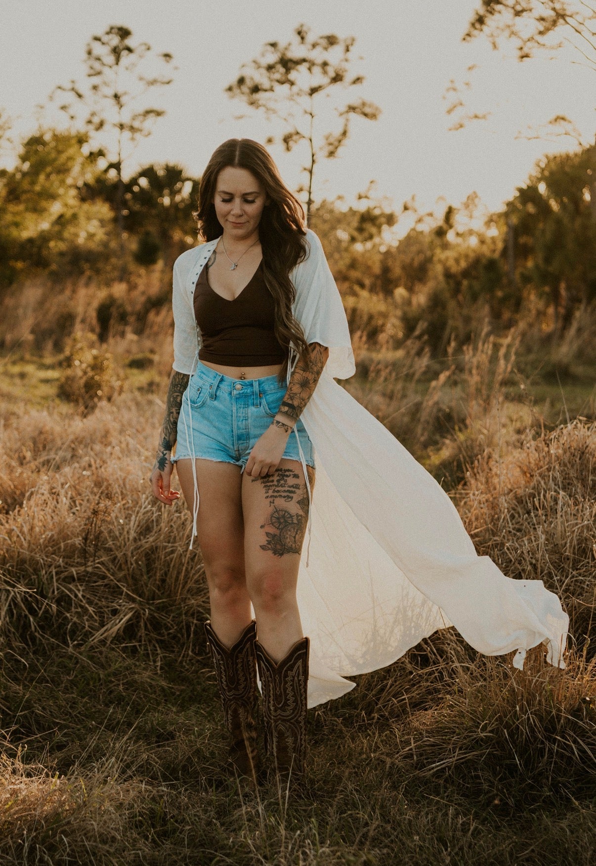 Boho Breeze Lace Long Duster