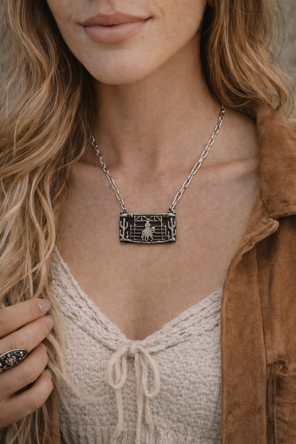 Western Cowboy Ranch Pendant Necklace