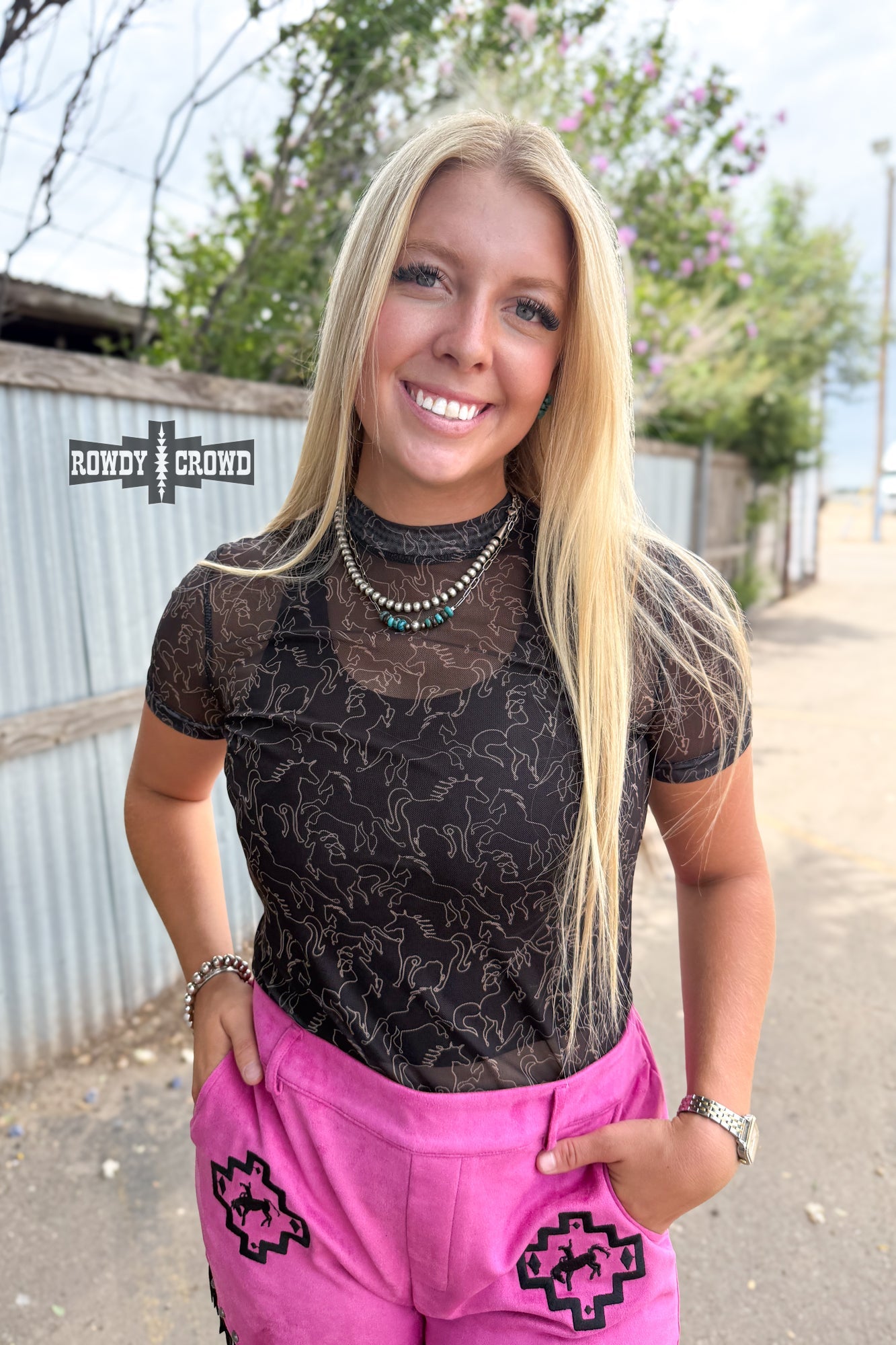 Lariat Mesh Top