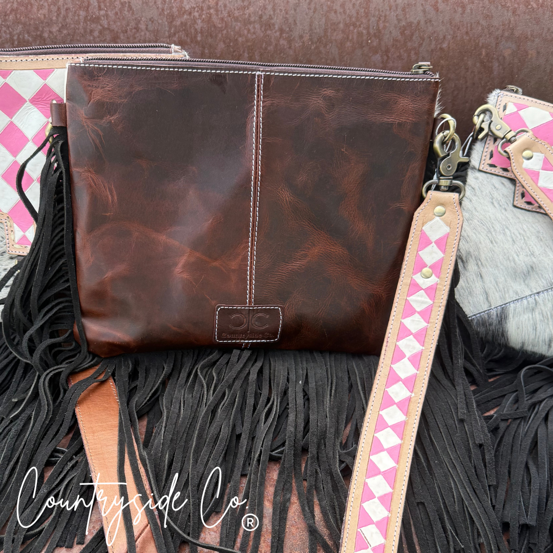 Western Dream Checkered Cowhide Purse
